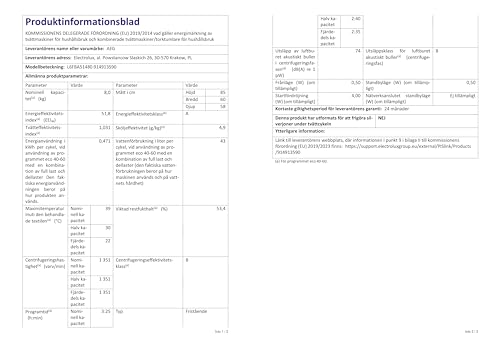 AEG Series 6000 L6FBA51480 washing machine Front-load 8 kg 1400 RPM White