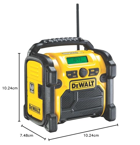 DEWALT DCR020-GB XR Compact FM/DAB and Site Radio - 24 x 24.5 cm, 2.8 kg