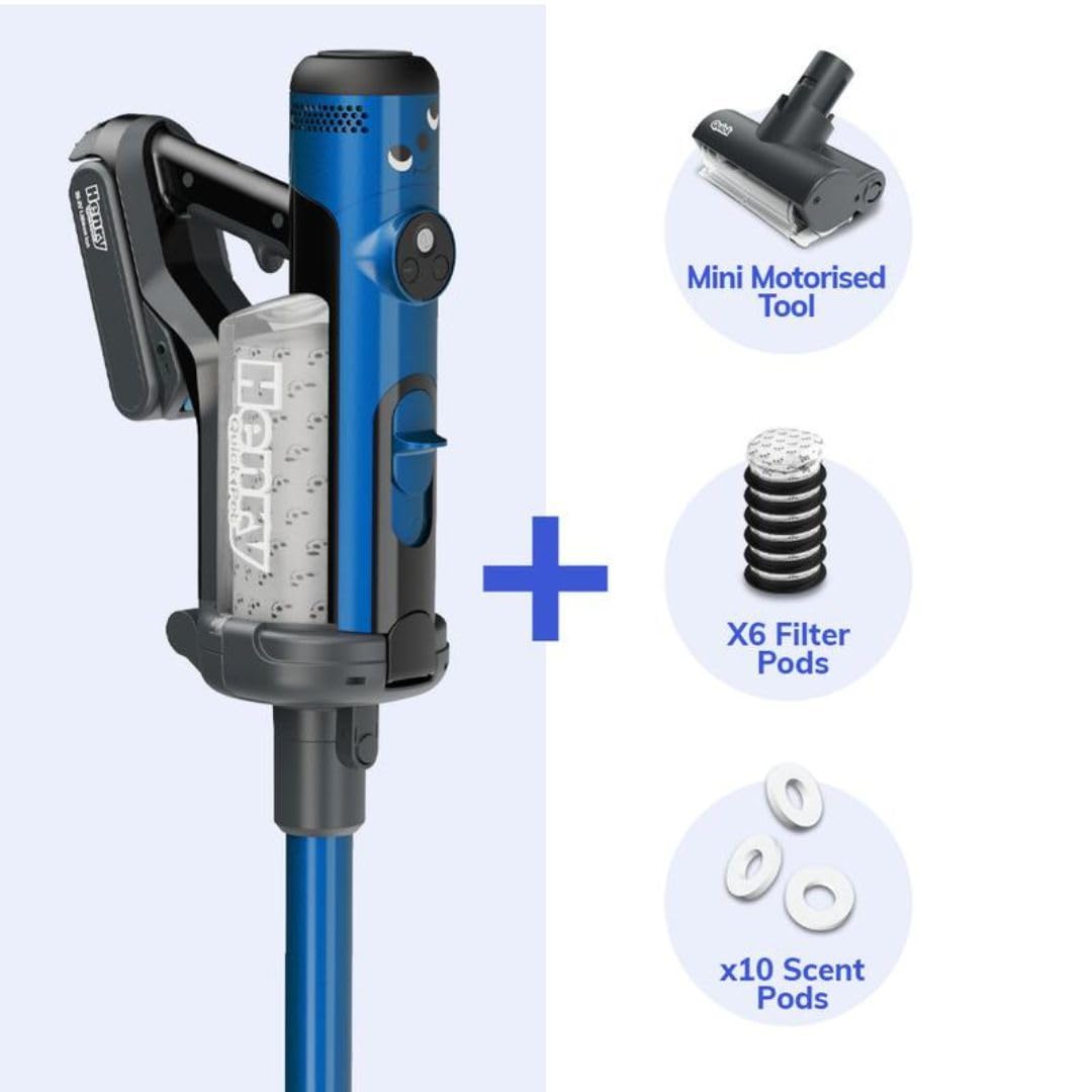 Henry Quick Pet 916634, Cordless Vacuum Cleaner, Blue, 25.2 W, 68 Decibeles