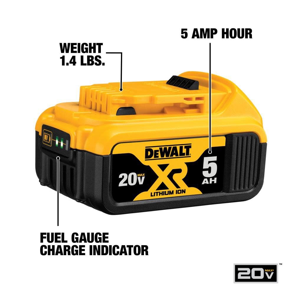 DEWALT 20V MAX Battery Starter Kit with 2 Batteries, 5.0Ah (DCB205-2CK)