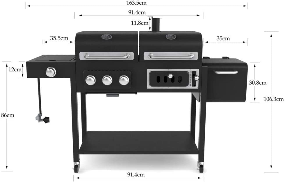 CosmoGrill Hybrid 4 Burner Barbecue with Waterproof Cover