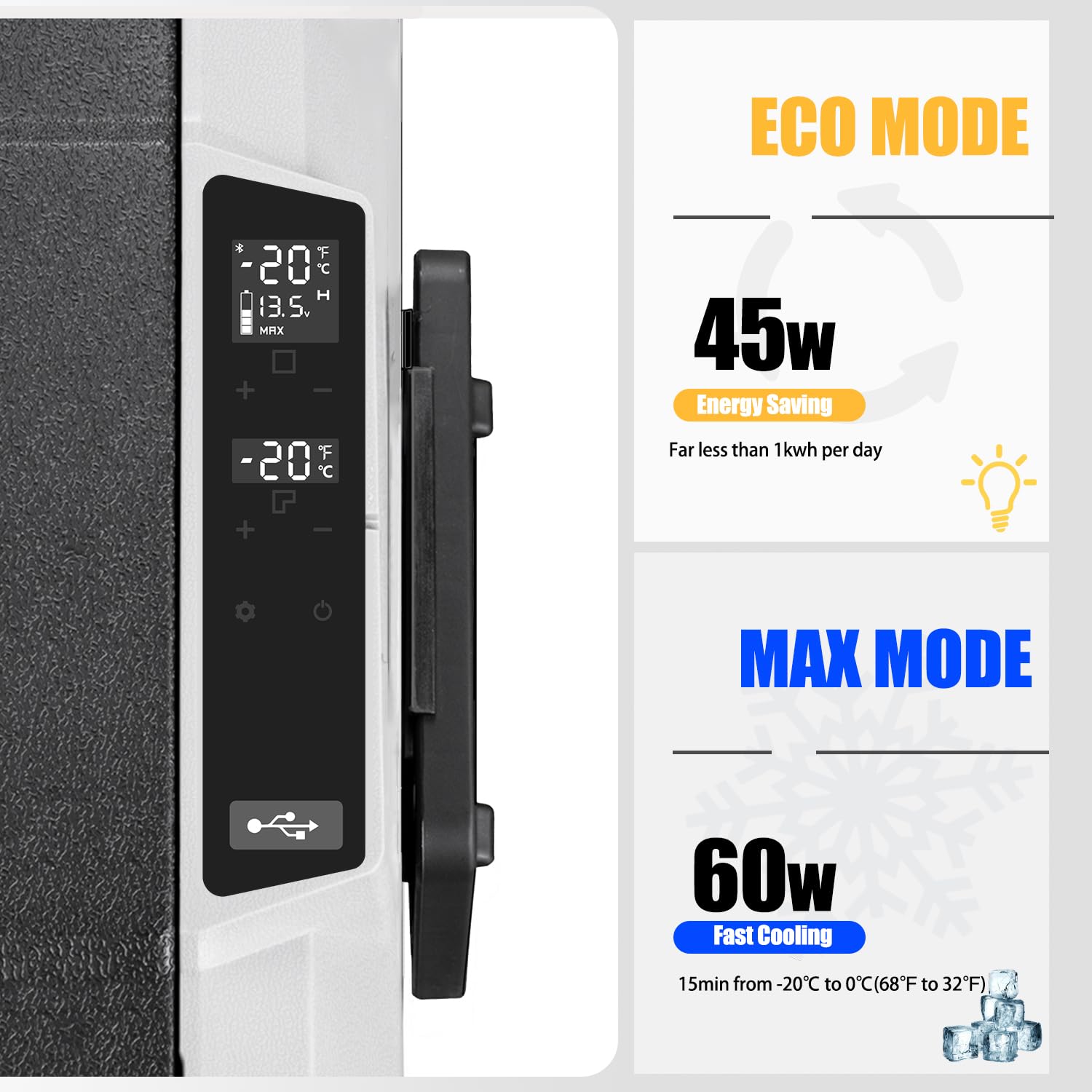 Alpicool T50 50L Compressor Car Refrigerator, Portable Camping Fridge DC 12v Freezer for TruckCampervanRVBoat