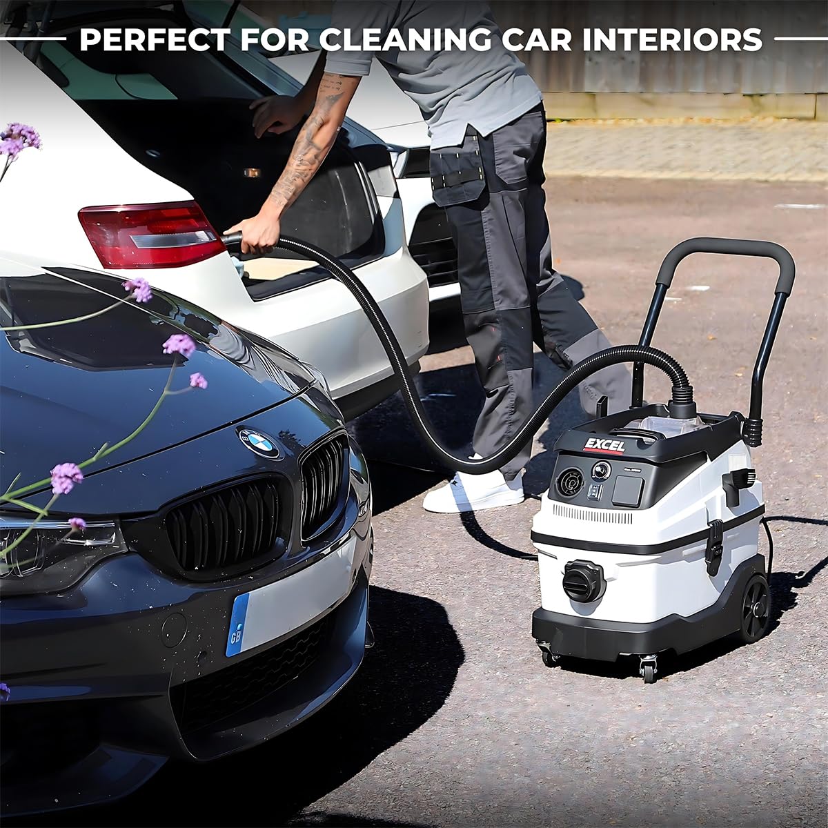 Excel 30L Wet & Dry Vacuum Cleaner – 1600W Motor, HEPA Filter, Water Filtration