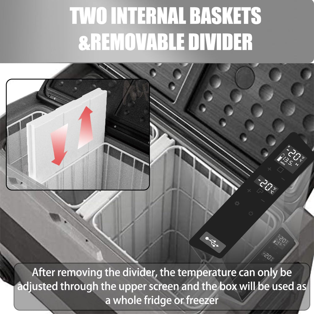 Alpicool T50 50L Compressor Car Refrigerator, Portable Camping Fridge DC 12v Freezer for TruckCampervanRVBoat