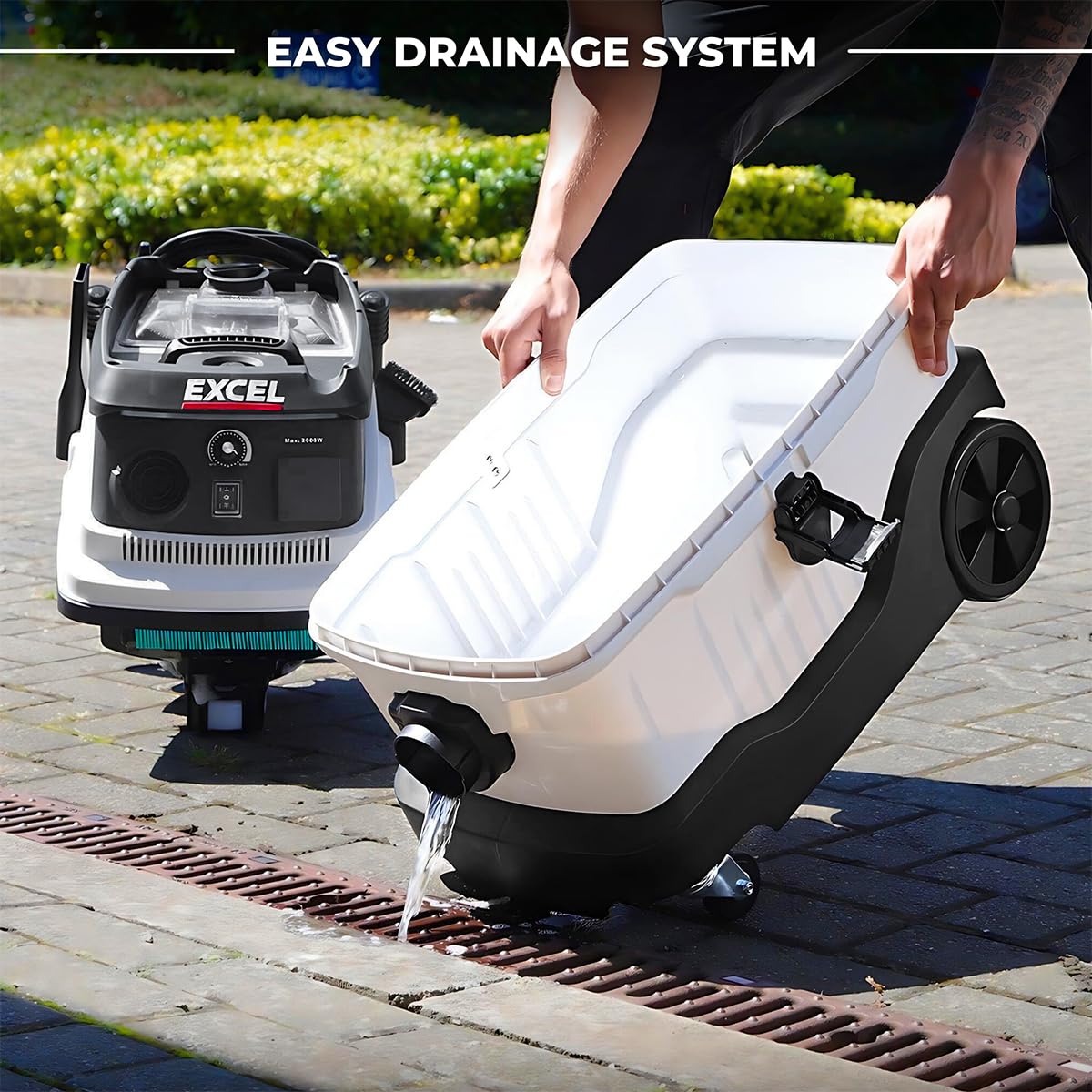 Excel 30L Wet & Dry Vacuum Cleaner – 1600W Motor, HEPA Filter, Water Filtration