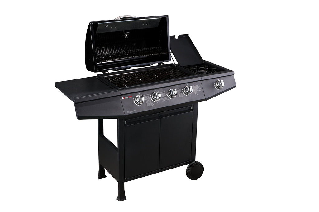 CosmoGrill Original 5 Gas Burner 4+1 Garden Grill, Steel Warming Rack, Side-Burner