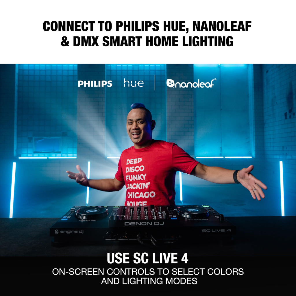 Denon DJ SC LIVE 4 Standalone DJ Controller with Stem Separation on 4-Decks