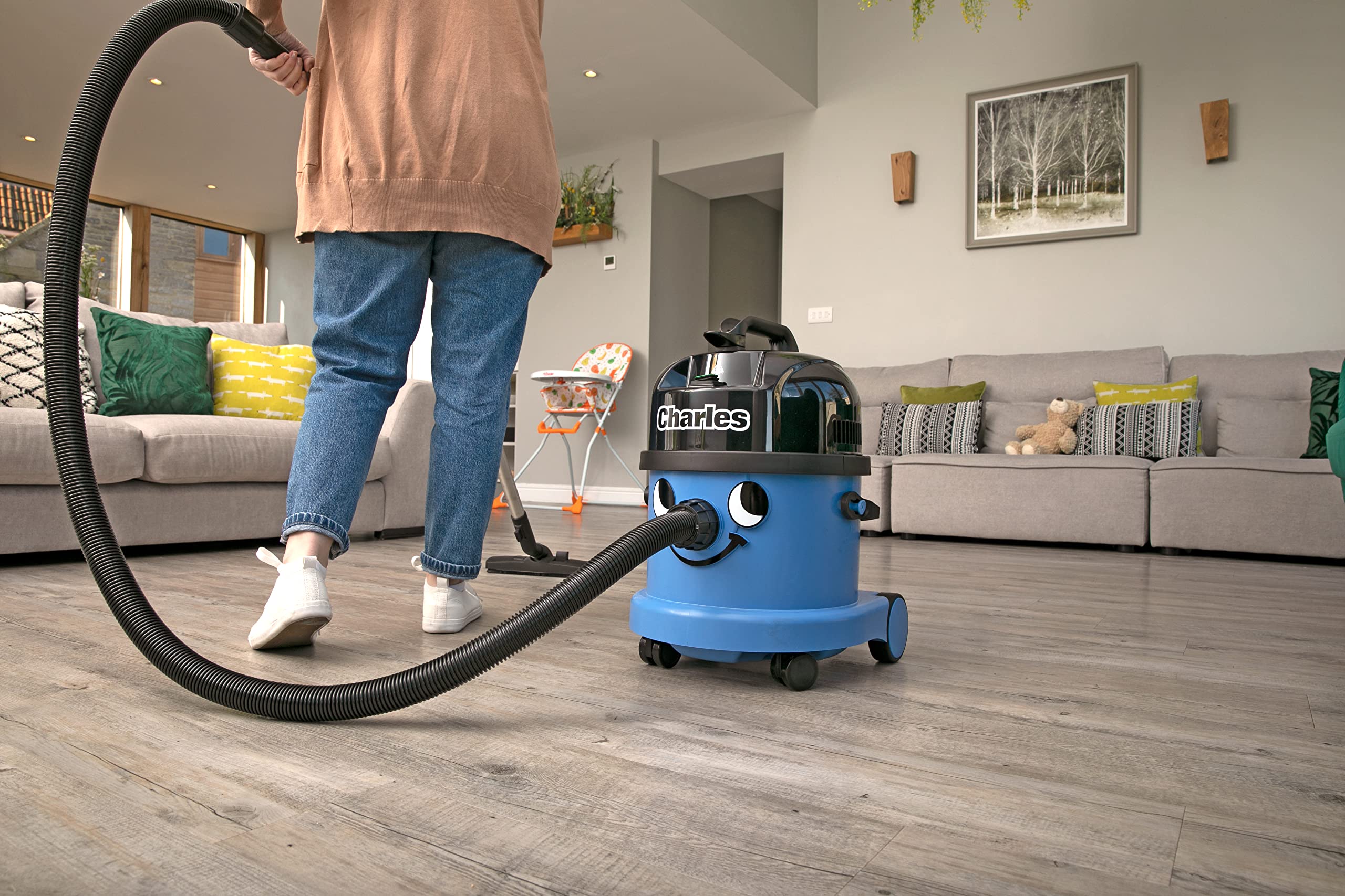 Henry Cord Rewind CVC370-2 Charles Wet and Dry Vacuum Cleaner, 15 Litre, 1060 W, Blue, Blue / Black